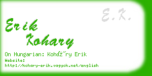 erik kohary business card